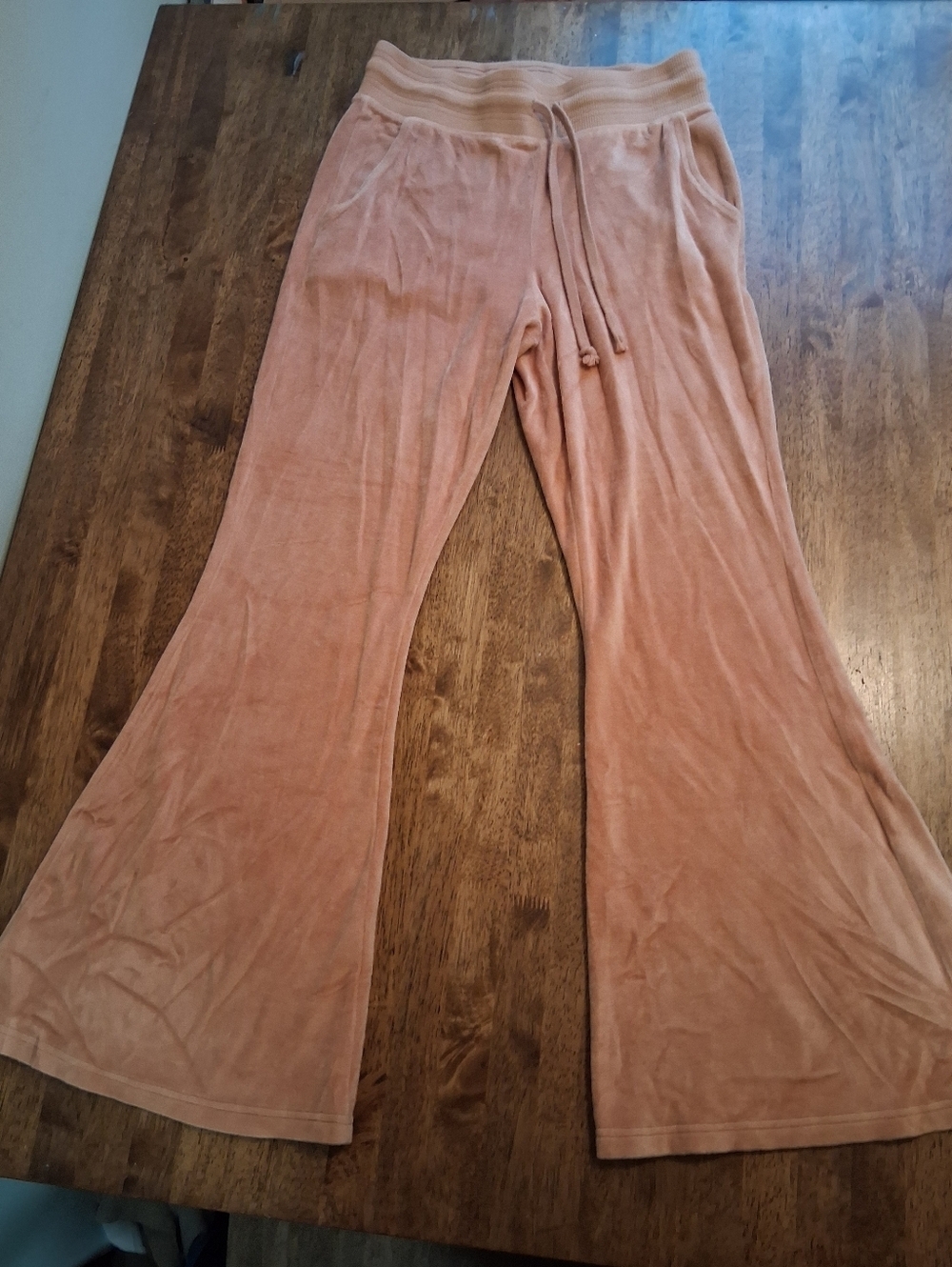Aerie Camel Velour Super Flare Leg Pull On Pants M